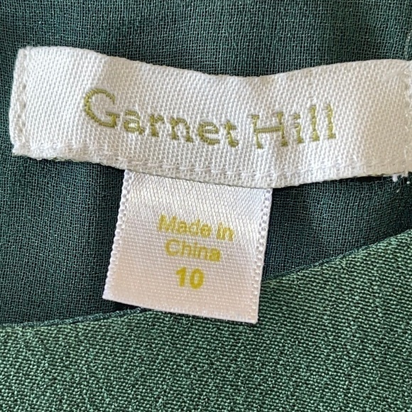 GARNET HILL PINE GREEN AUTUMNAL VISCOSE MIDI DRESS Sz. 10 - Picture 12 of 16